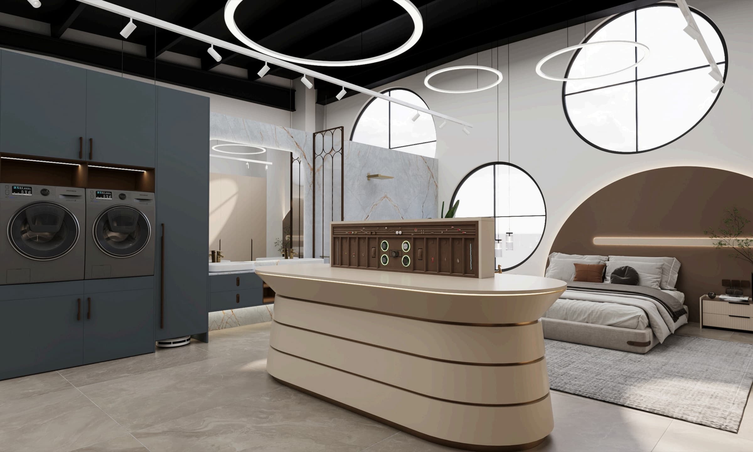 Dubai bedroom and dressing environment with a more immersive luxury mood