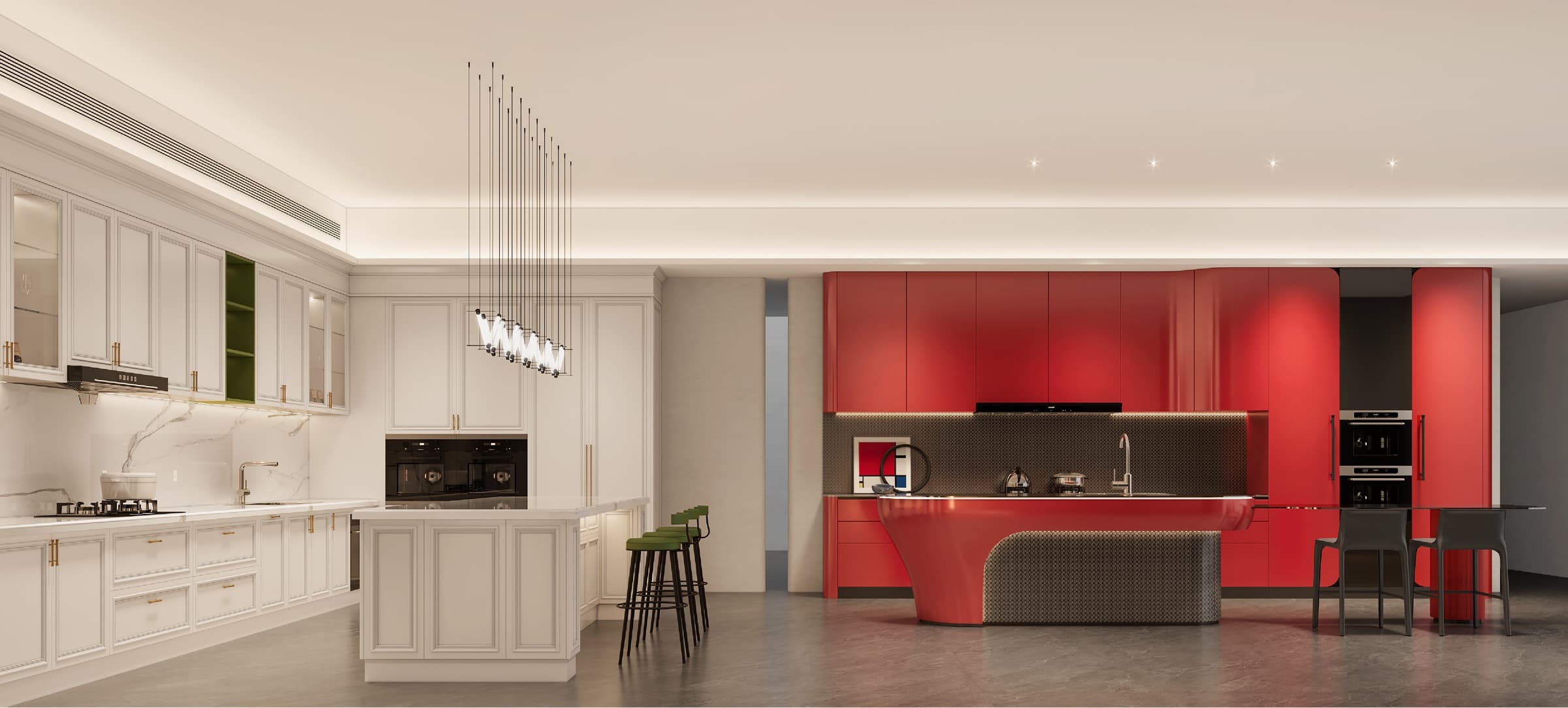 Sydney showcase interior with layered living and wardrobe composition