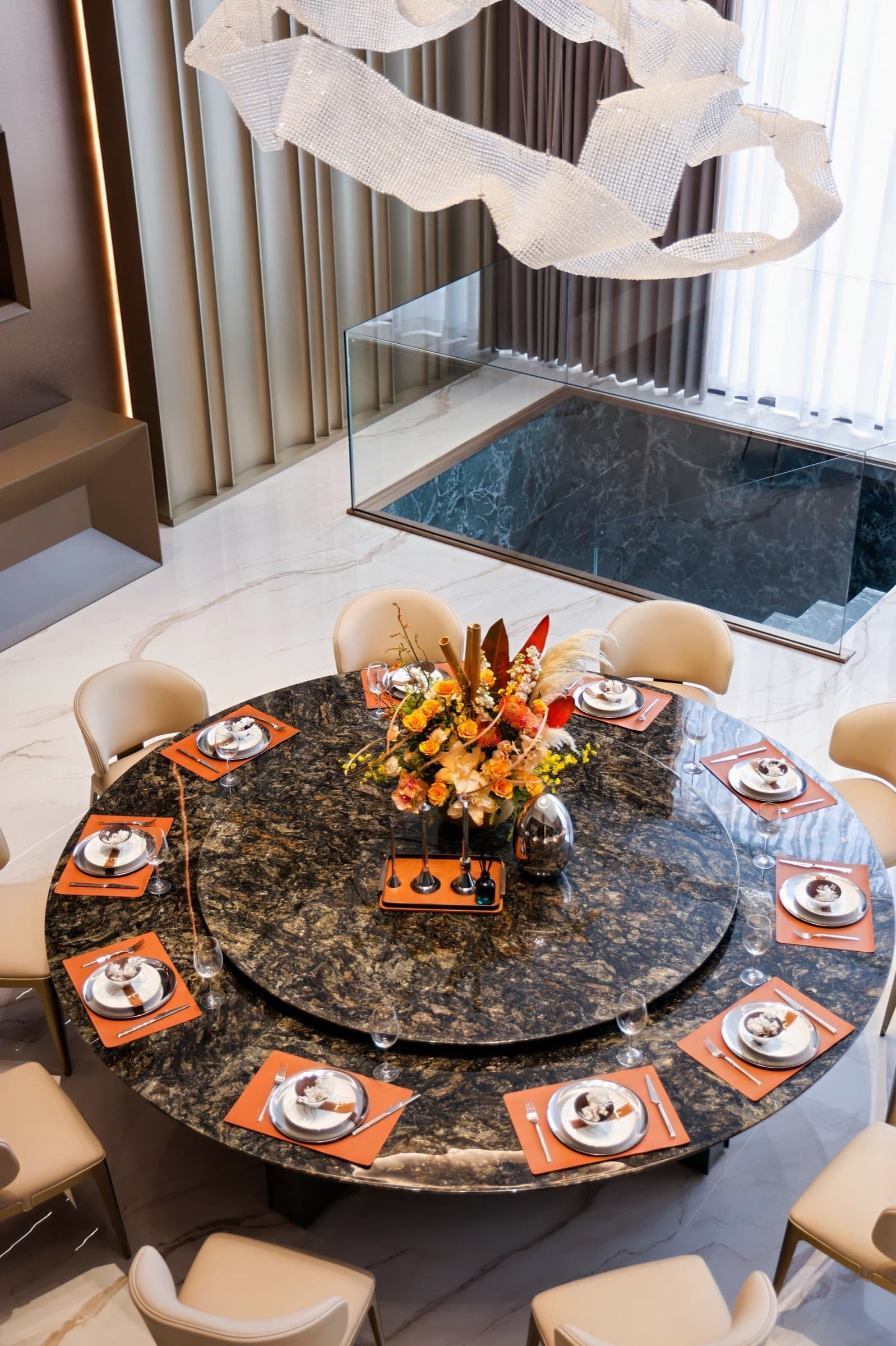 Close-up of wardrobe section and trim alignment.