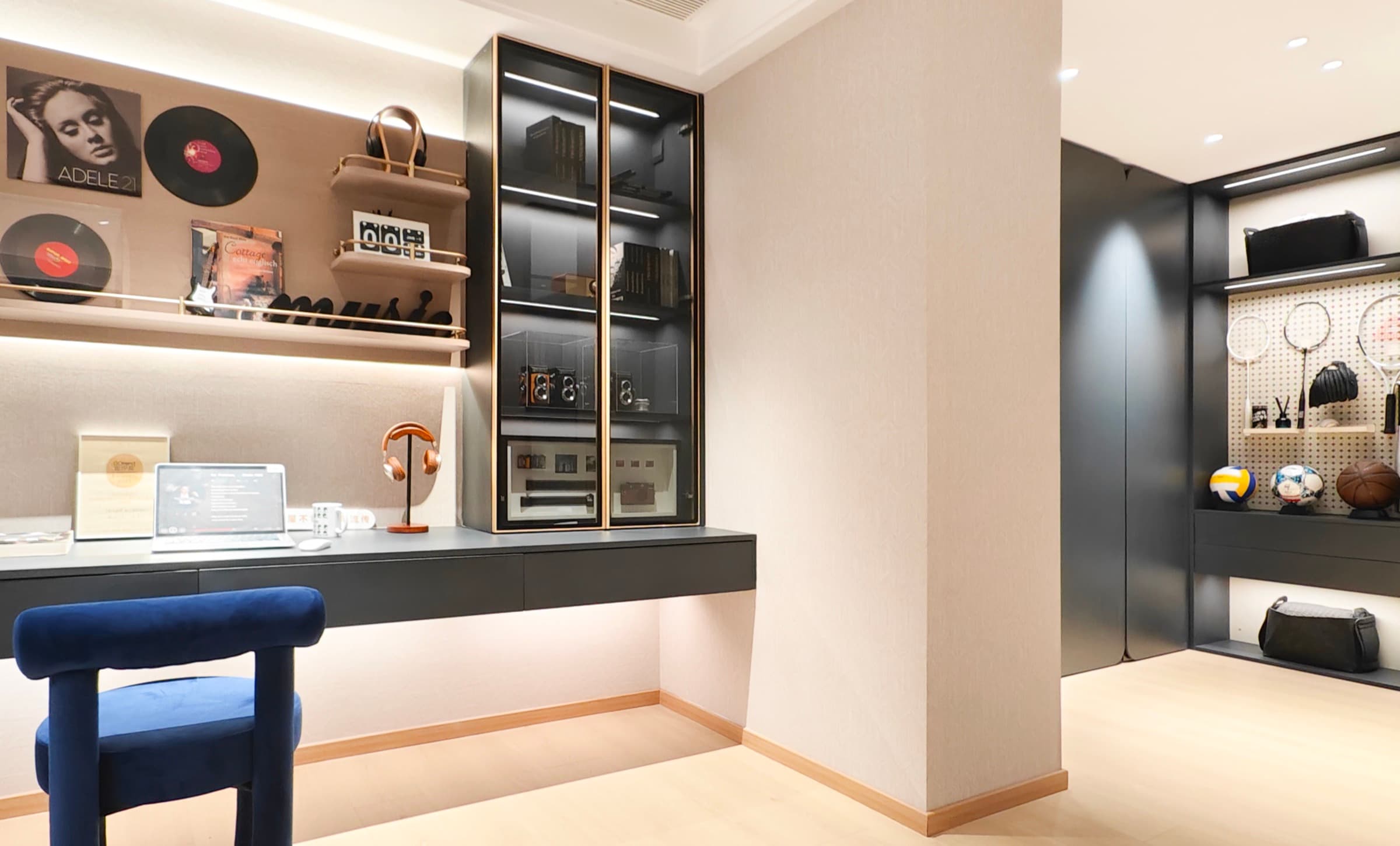 Integrated storage detail in a premium residential vignette.