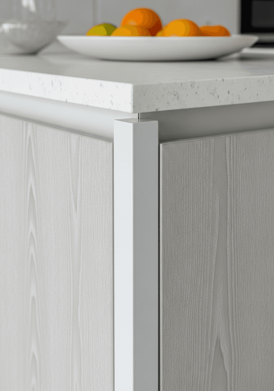 Coastal light linen kitchen material detail