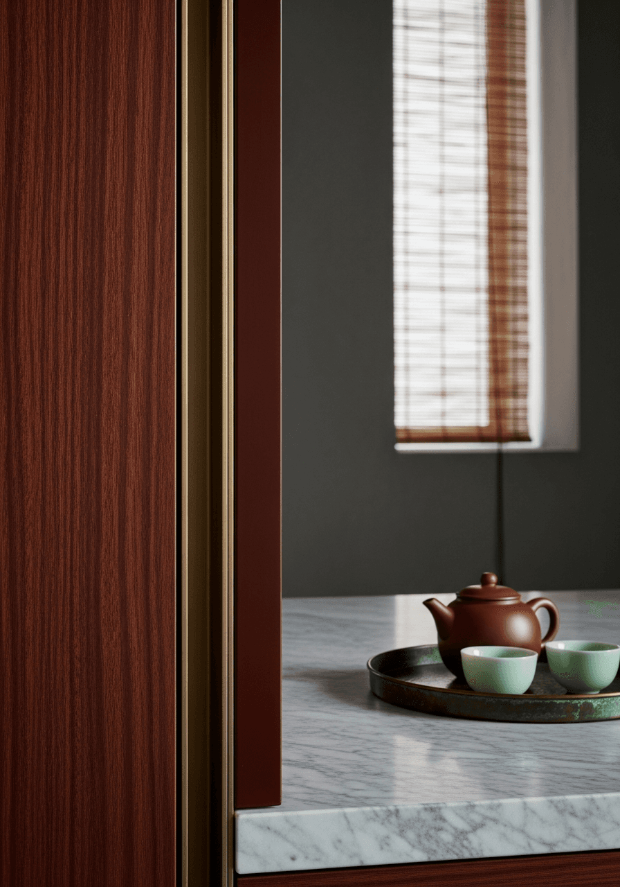 Rosewood walk-in closet detail view