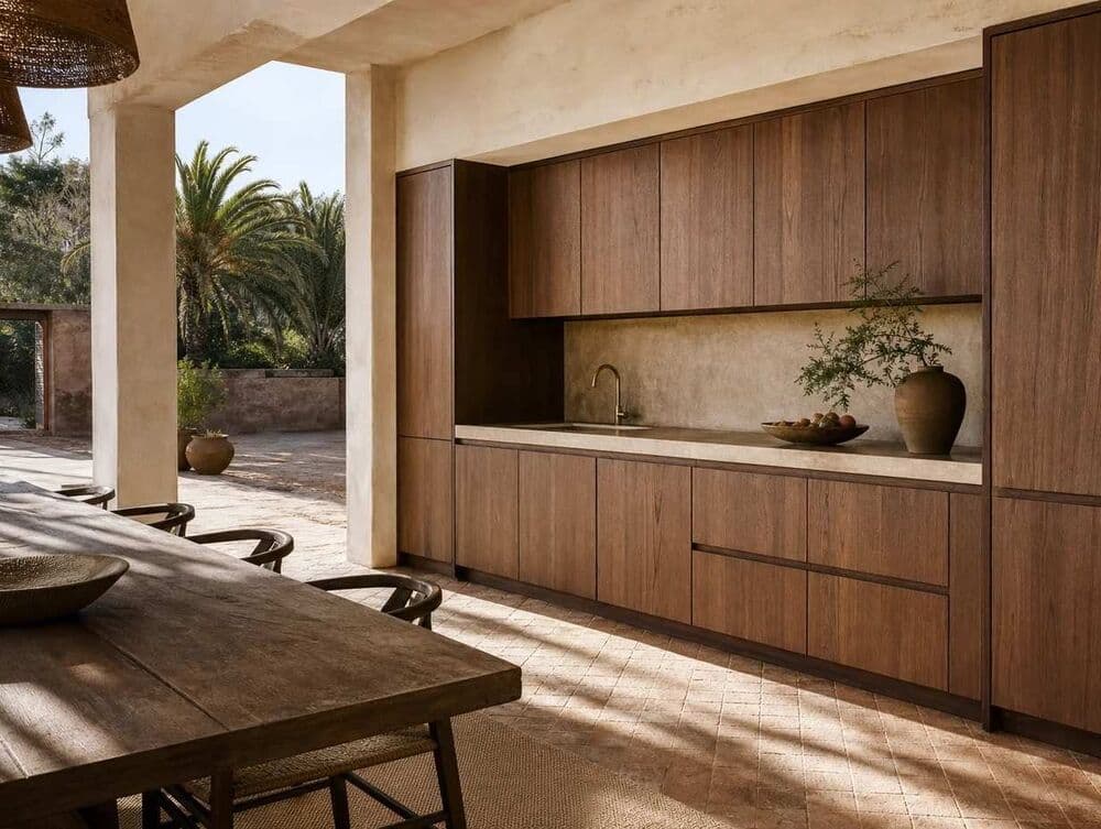 Maremma — Walnut, marble and steel.
