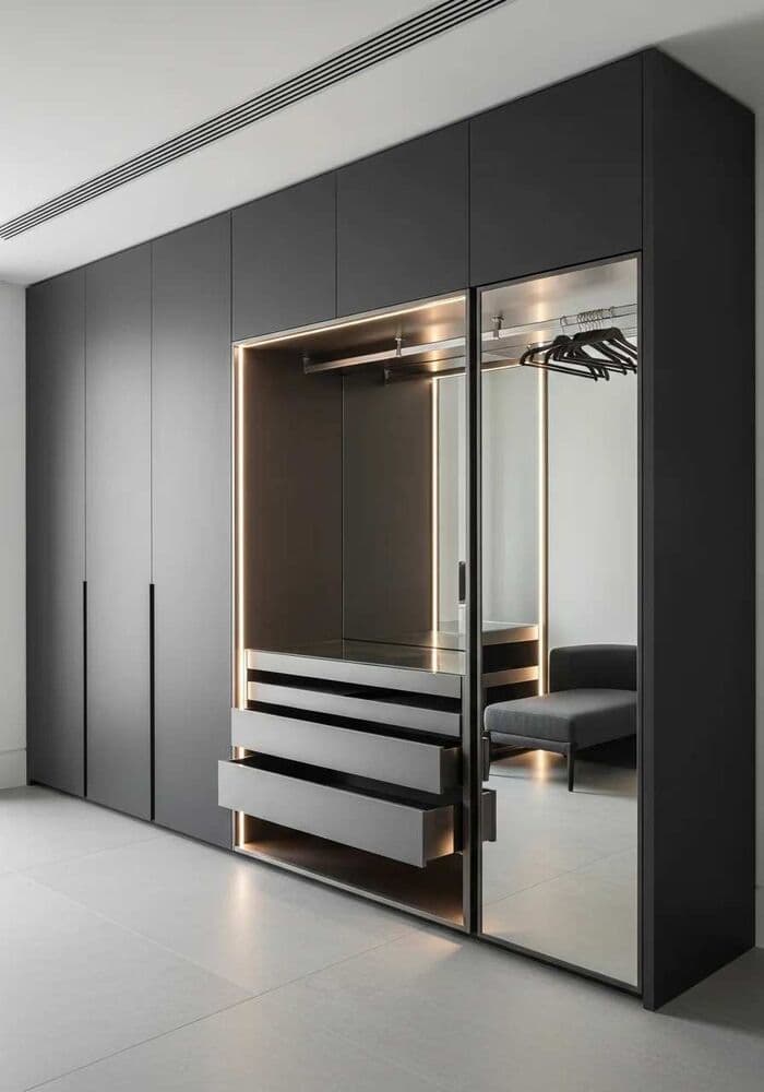 Onyx — The wardrobe, in the dark register.