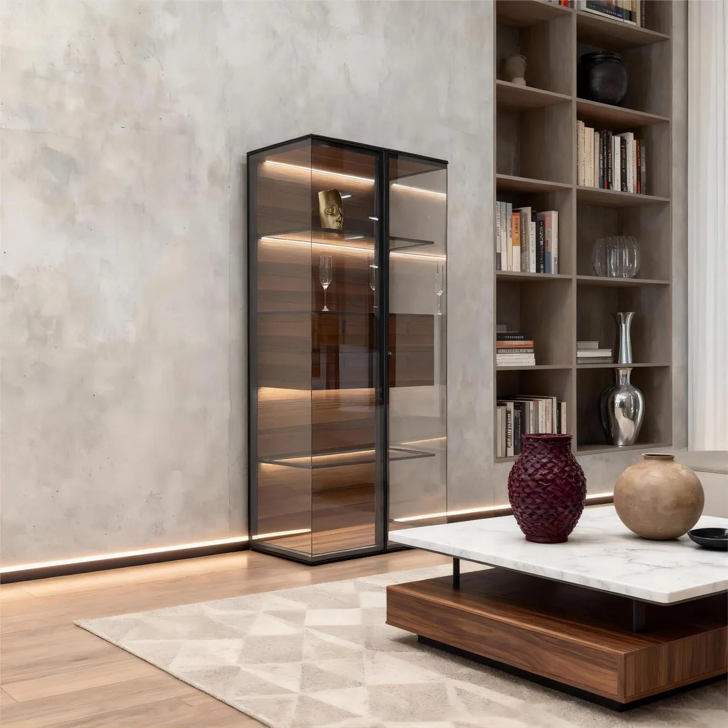 Aluminium-Framed Tempered Glass Display Cabinet