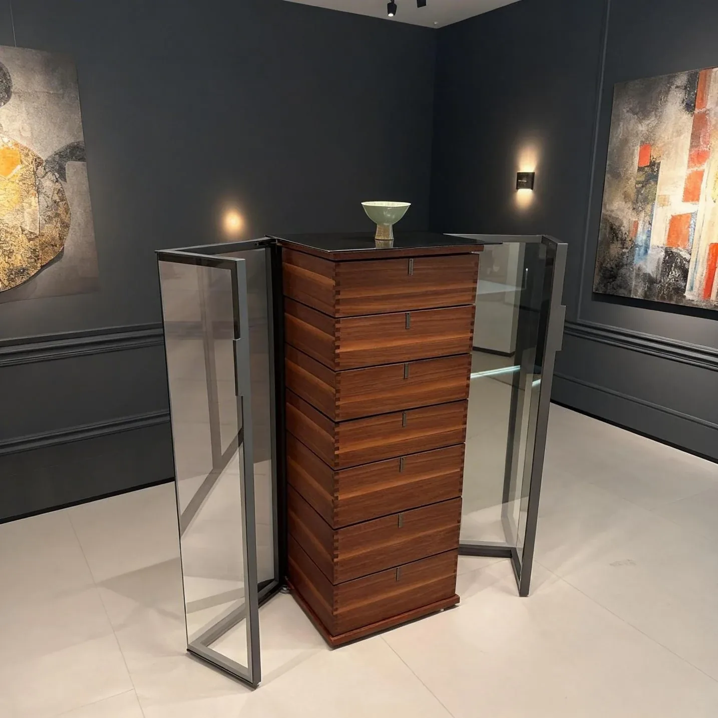 Mortise-and-Tenon Seven-Drawer Wood Cabinet