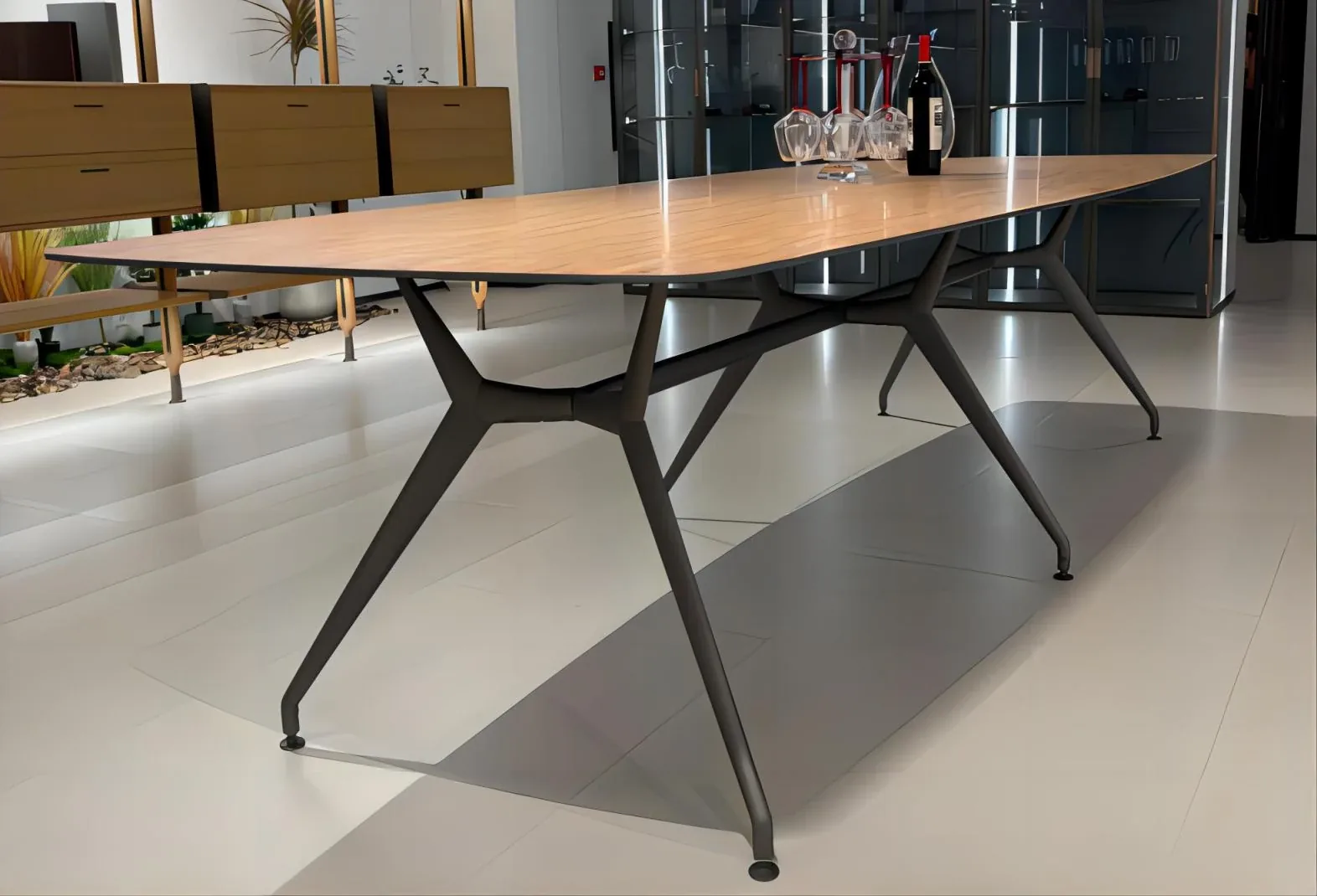 Italian Wood Veneer Dining Table