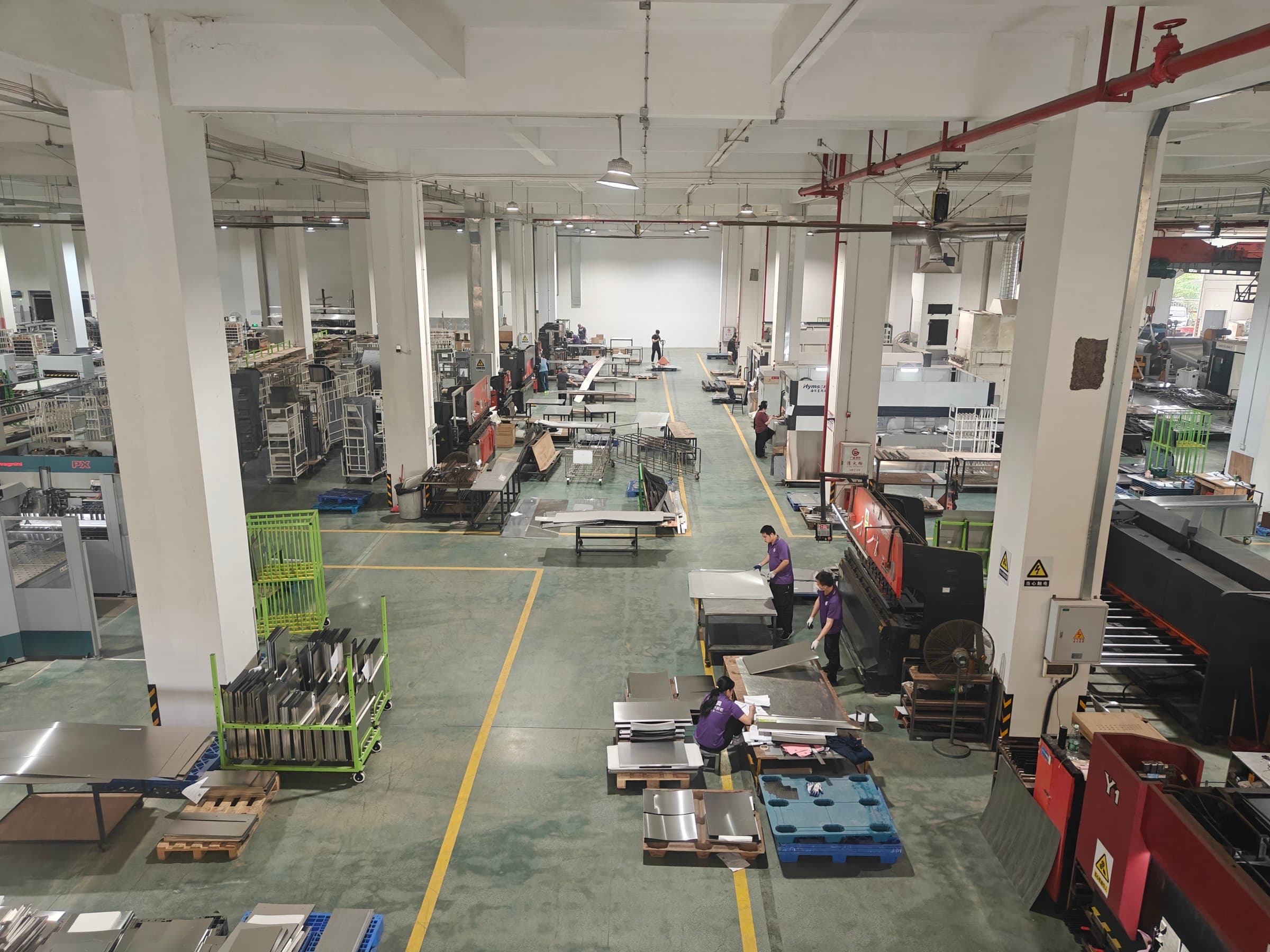 Fadior stainless steel kitchen cabinet factory floor in Foshan, China